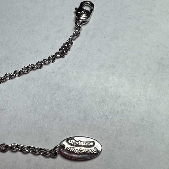 Vivienne Westwood Orb Necklace Pink & Aqua Crystal Pendant Silver Tone - Picture 5 of 6